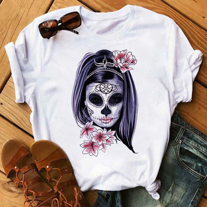 Women's Floral Skull Shirt
