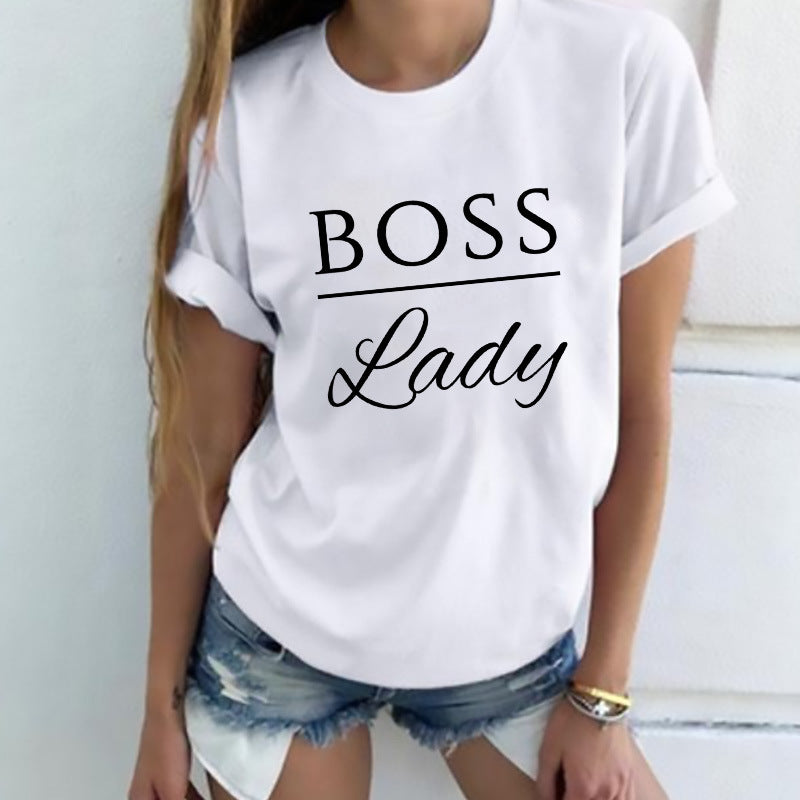 Ladies Casual Fashion Letter T Shirt