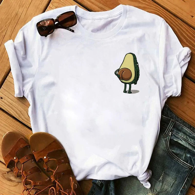 Animated Avocado Short Sleeve T-Shirt