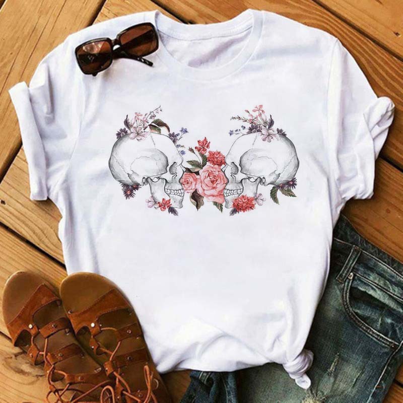 Women's Floral Skull Shirt