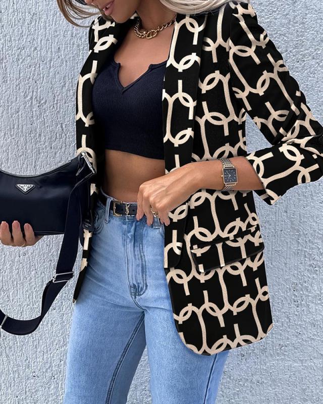 Women's Solid Color Long-sleeved Top Jacket Small Suit