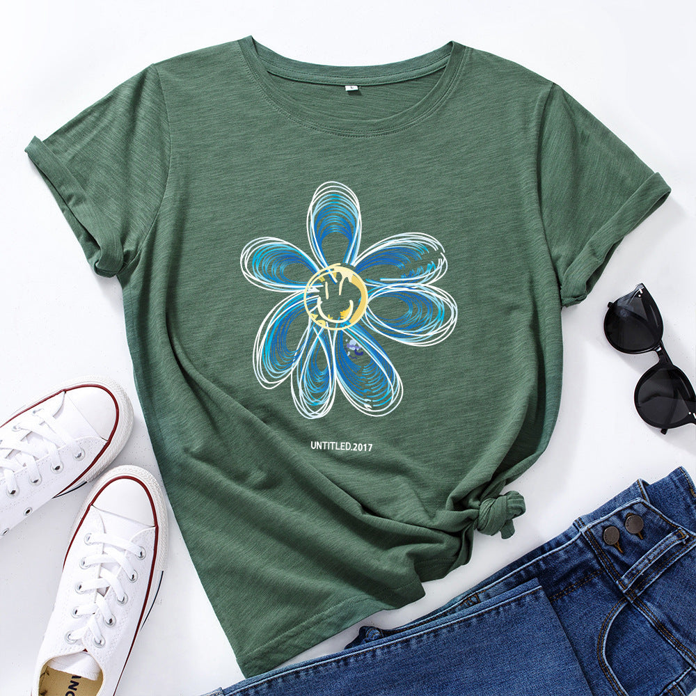 Drawn Flower t-shirt