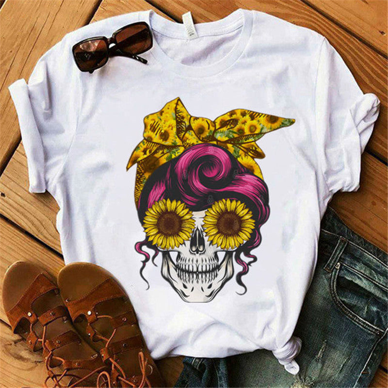 Women's Floral Skull Shirt