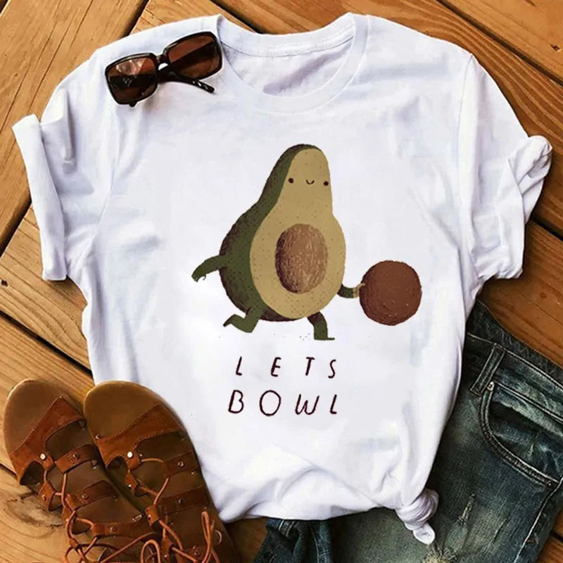 Animated Avocado Short Sleeve T-Shirt