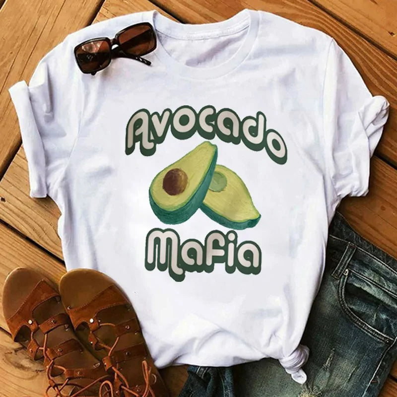 Animated Avocado Short Sleeve T-Shirt