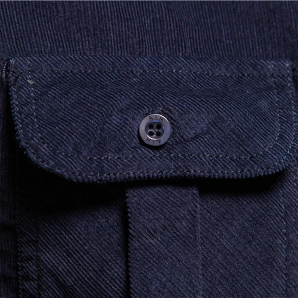 Camisa de pana informal de negocios para hombre