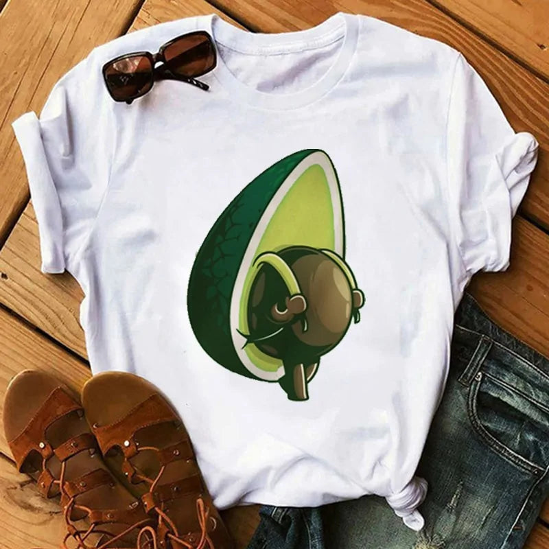 Animated Avocado Short Sleeve T-Shirt