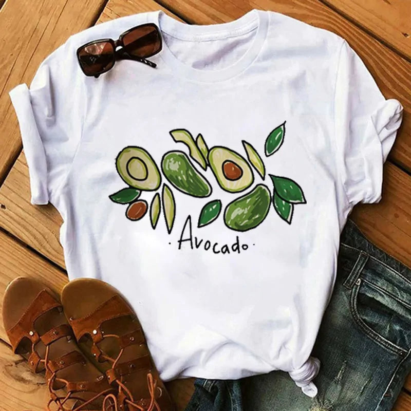 Animated Avocado Short Sleeve T-Shirt