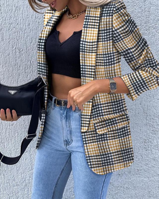 Women's Solid Color Long-sleeved Top Jacket Small Suit