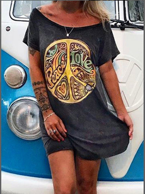 Women's Casual Summer Vintage Print Dress