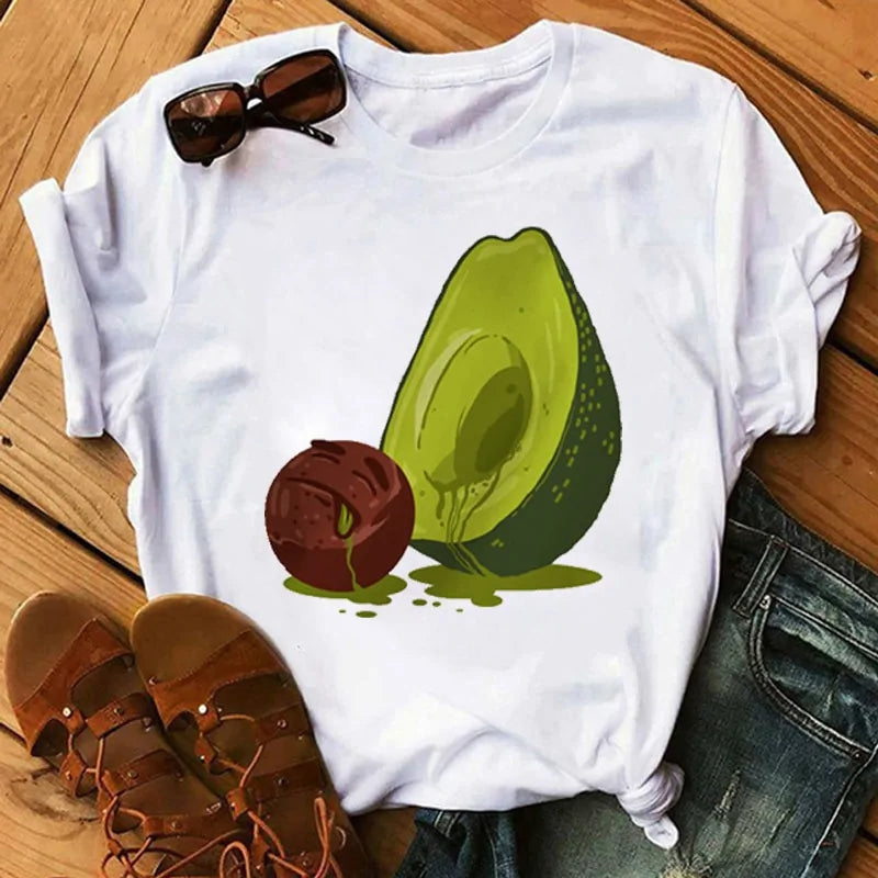 Animated Avocado Short Sleeve T-Shirt