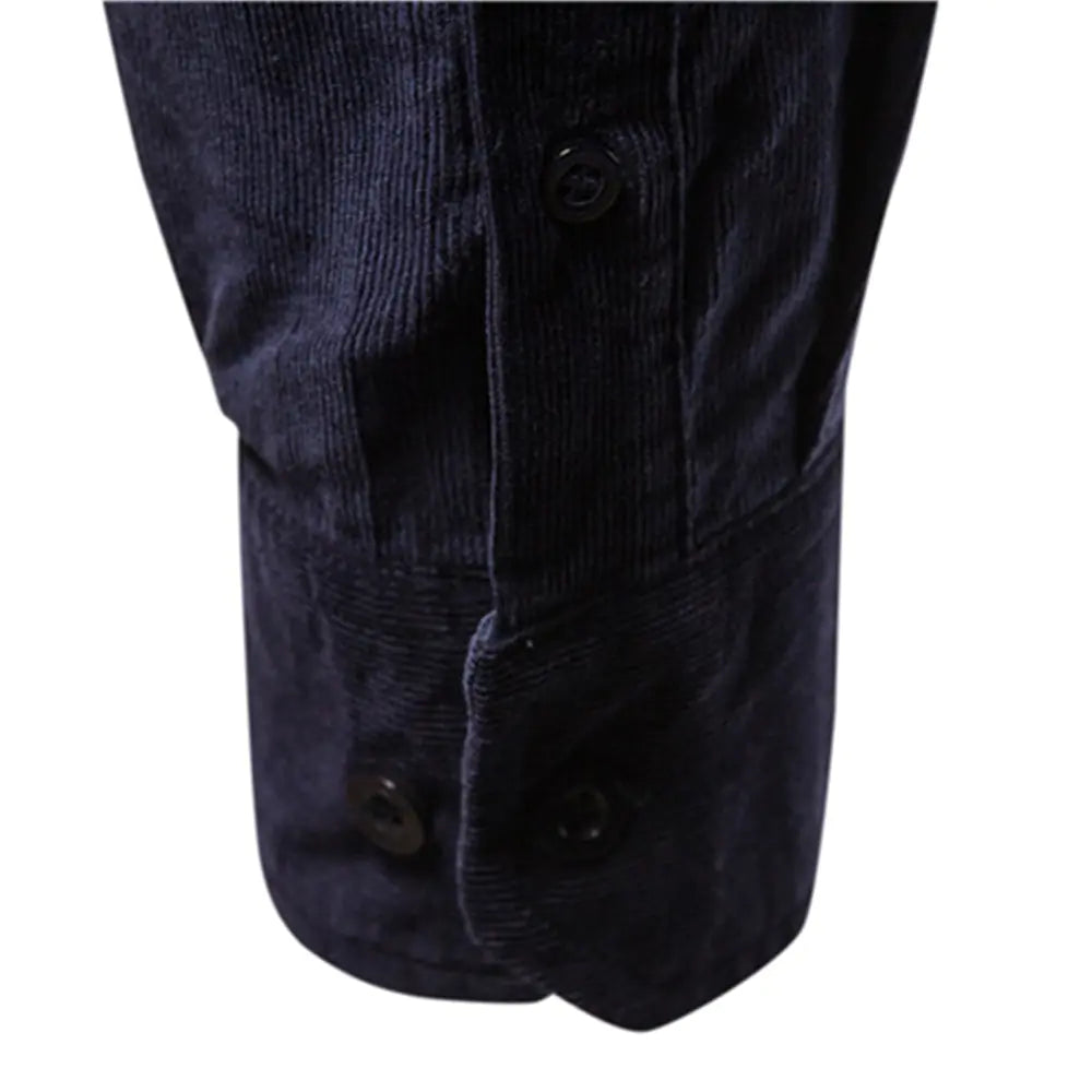 Camisa de pana informal de negocios para hombre