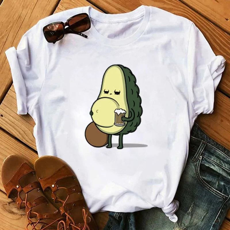 Animated Avocado Short Sleeve T-Shirt