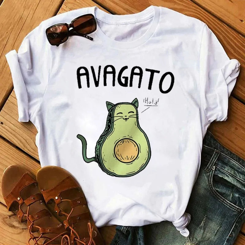 Animated Avocado Short Sleeve T-Shirt